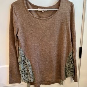 Altar’d State Long Sleeve Lace Side Top